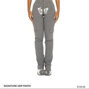 Tordrobes Signature Uzip Pants Women Small Gray Streetwear Y2K Aesthetic